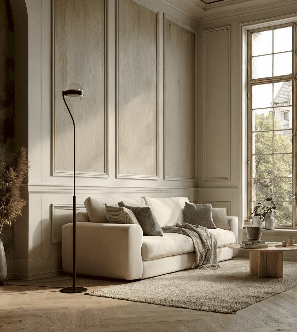Lora Swivel Glass LED Floor Lamp
