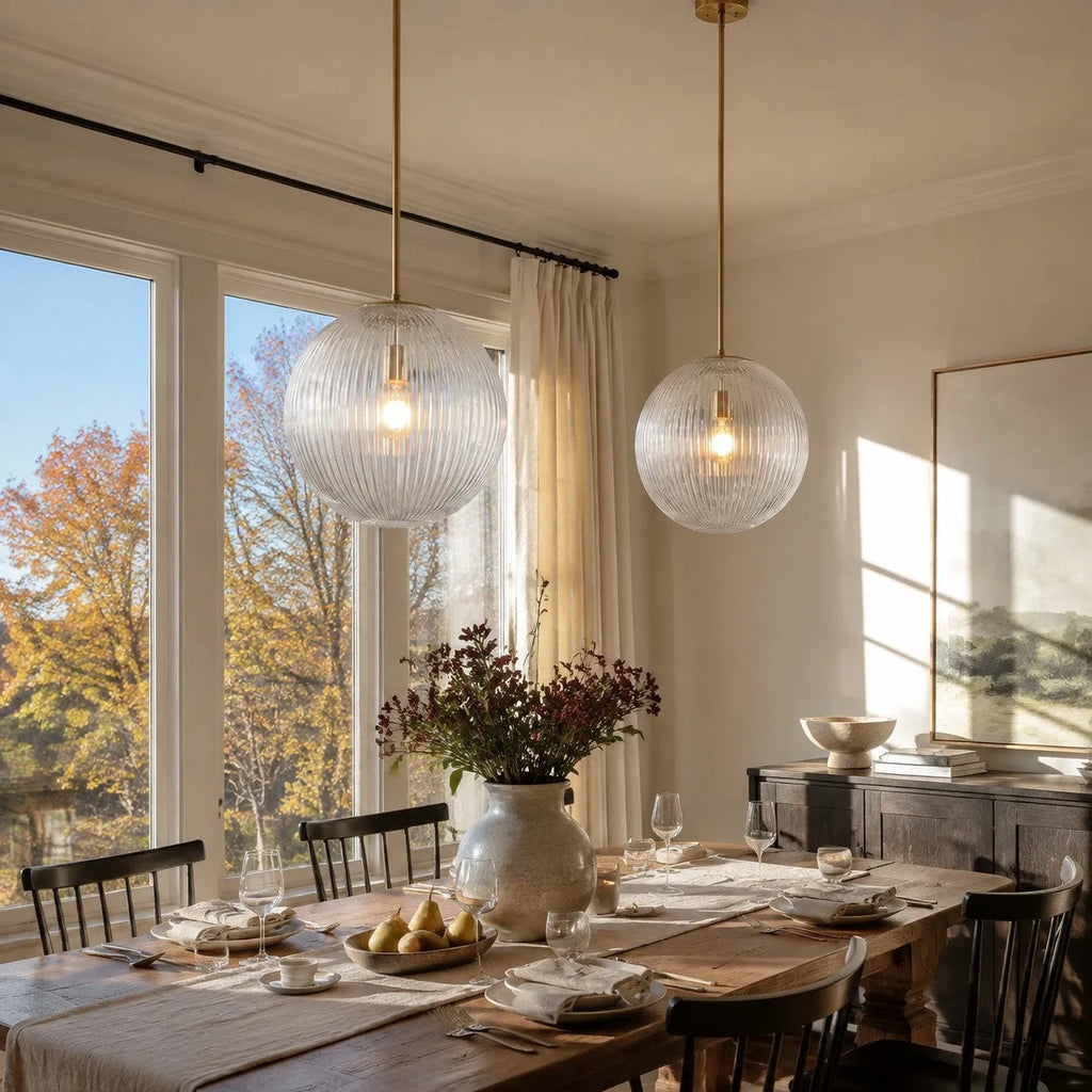 Vireo Ribbed Glass Farmhouse Pendant Light