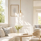 Ondine Hammered Glass Farmhouse Pendant Light