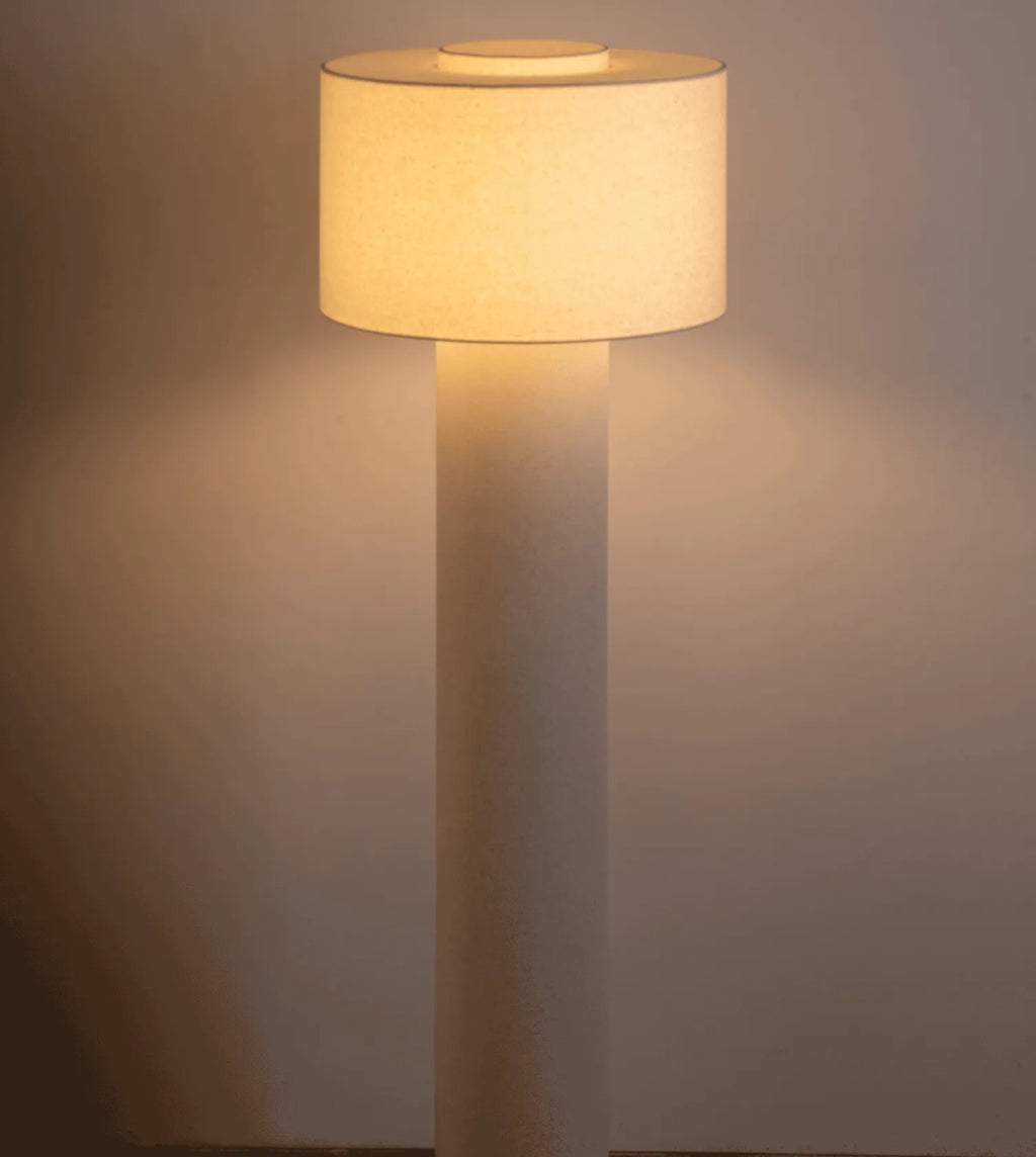 Keani Linen Arc Floor Lamp