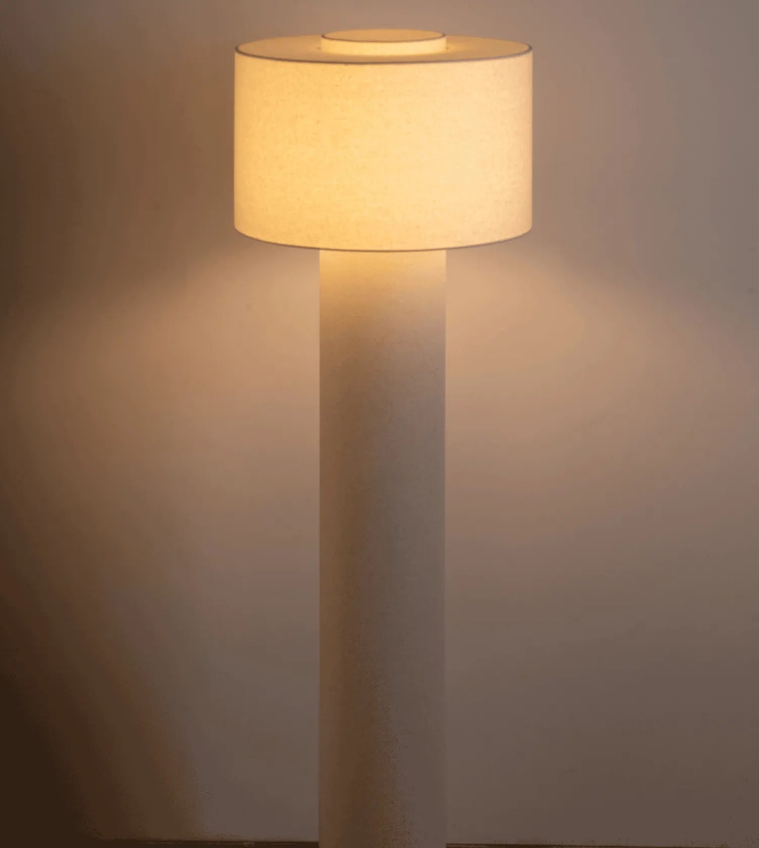 Keani Linen Arc Floor Lamp