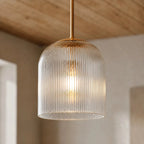 Vireo Ribbed Glass Farmhouse Pendant Light