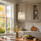 Vireo Ribbed Glass Farmhouse Pendant Light