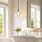 Ondine Hammered Glass Farmhouse Pendant Light