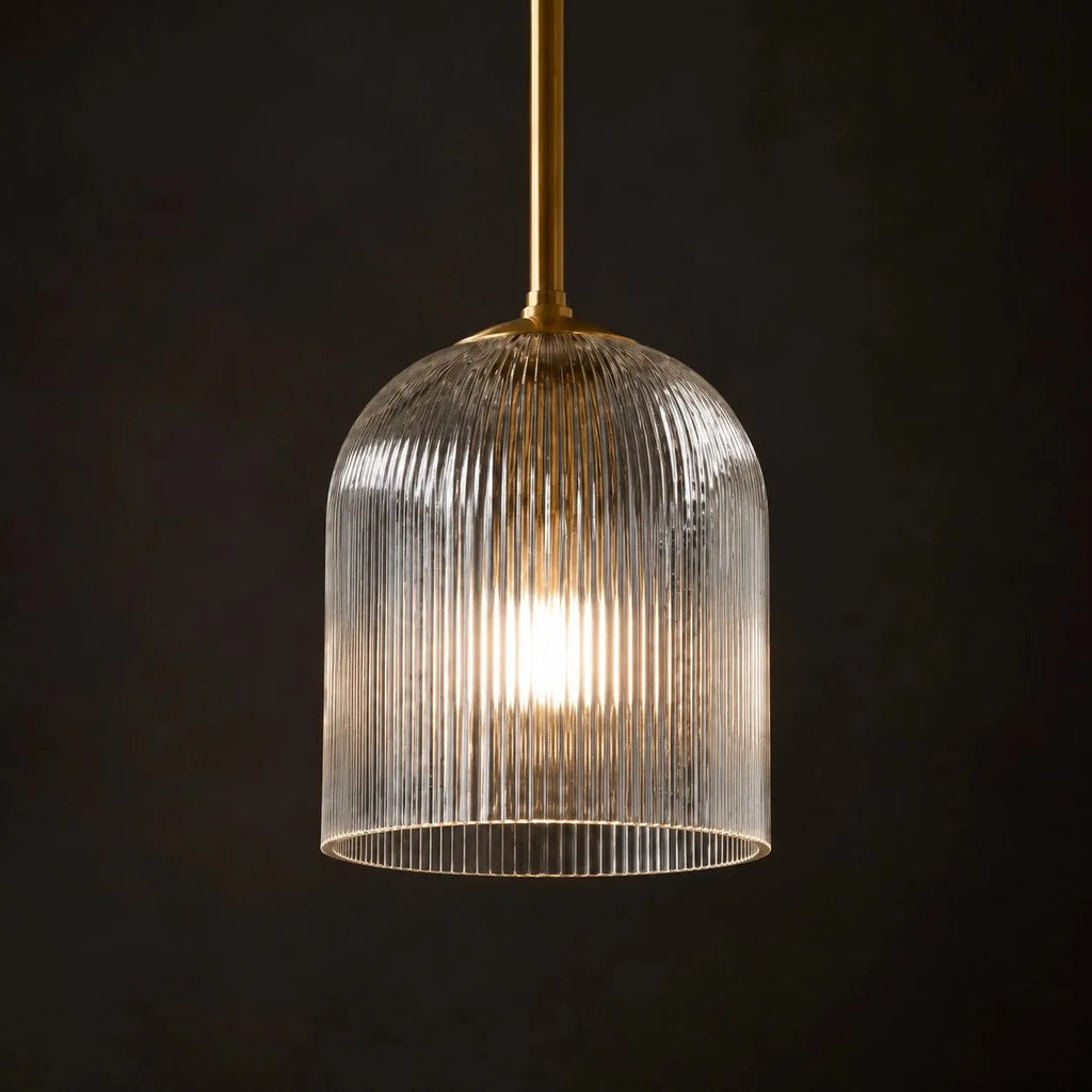 Vireo Ribbed Glass Farmhouse Pendant Light