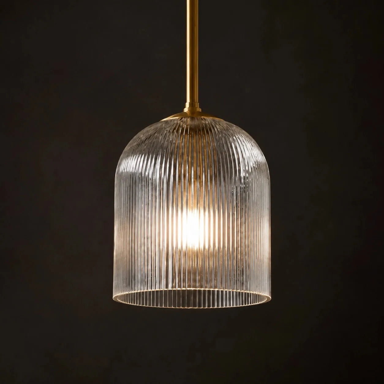 Vireo Ribbed Glass Farmhouse Pendant Light
