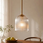 Vireo Ribbed Glass Farmhouse Pendant Light