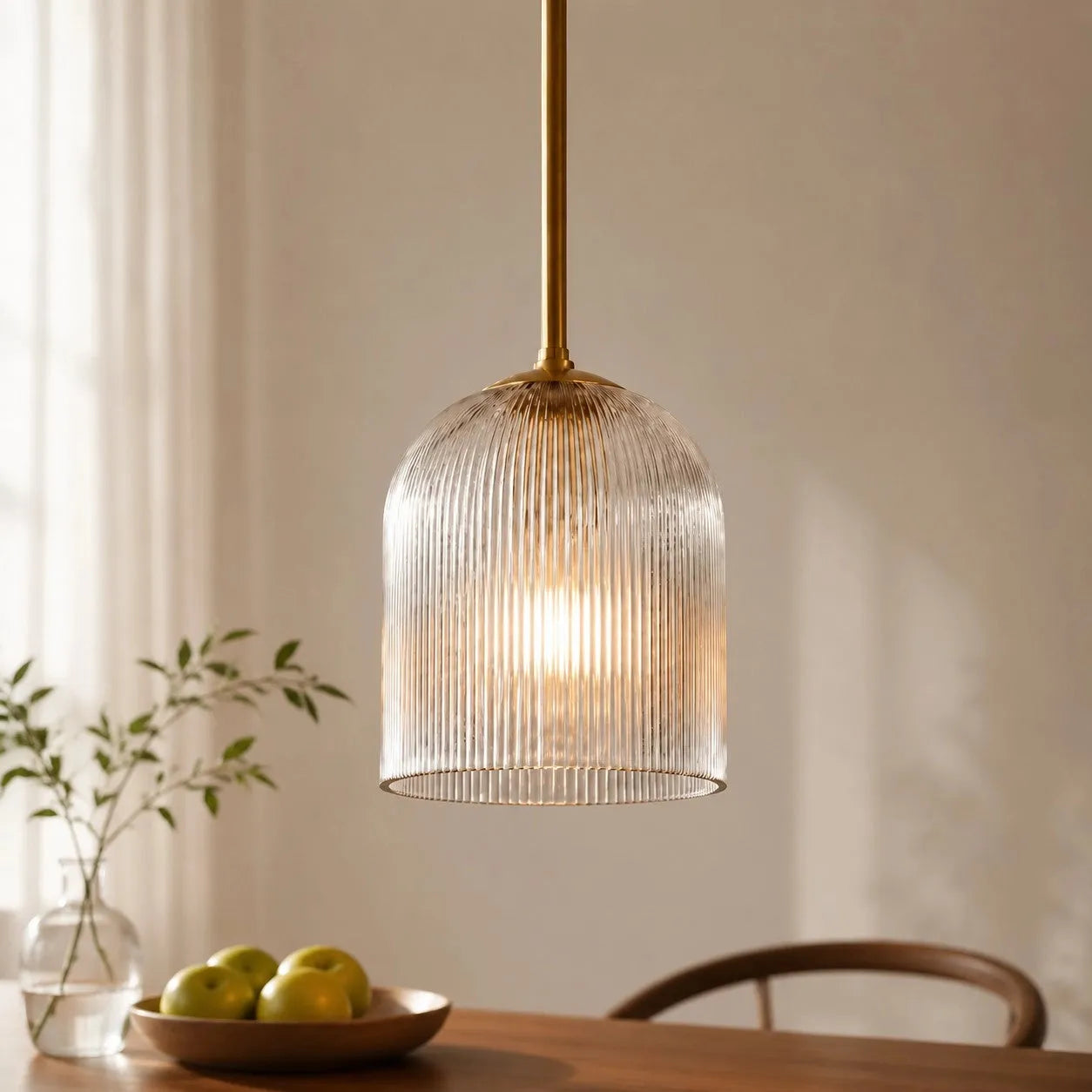 Vireo Ribbed Glass Farmhouse Pendant Light