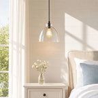 Ondine Hammered Glass Farmhouse Pendant Light
