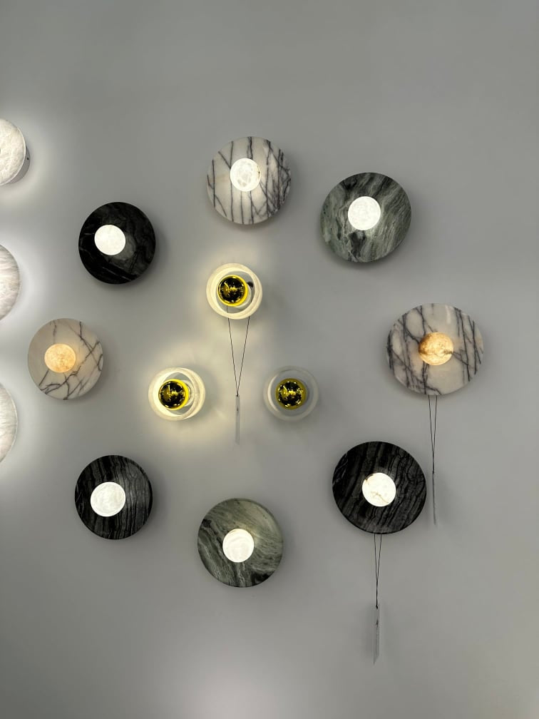 Spanish Marble Disc Wall Lamp