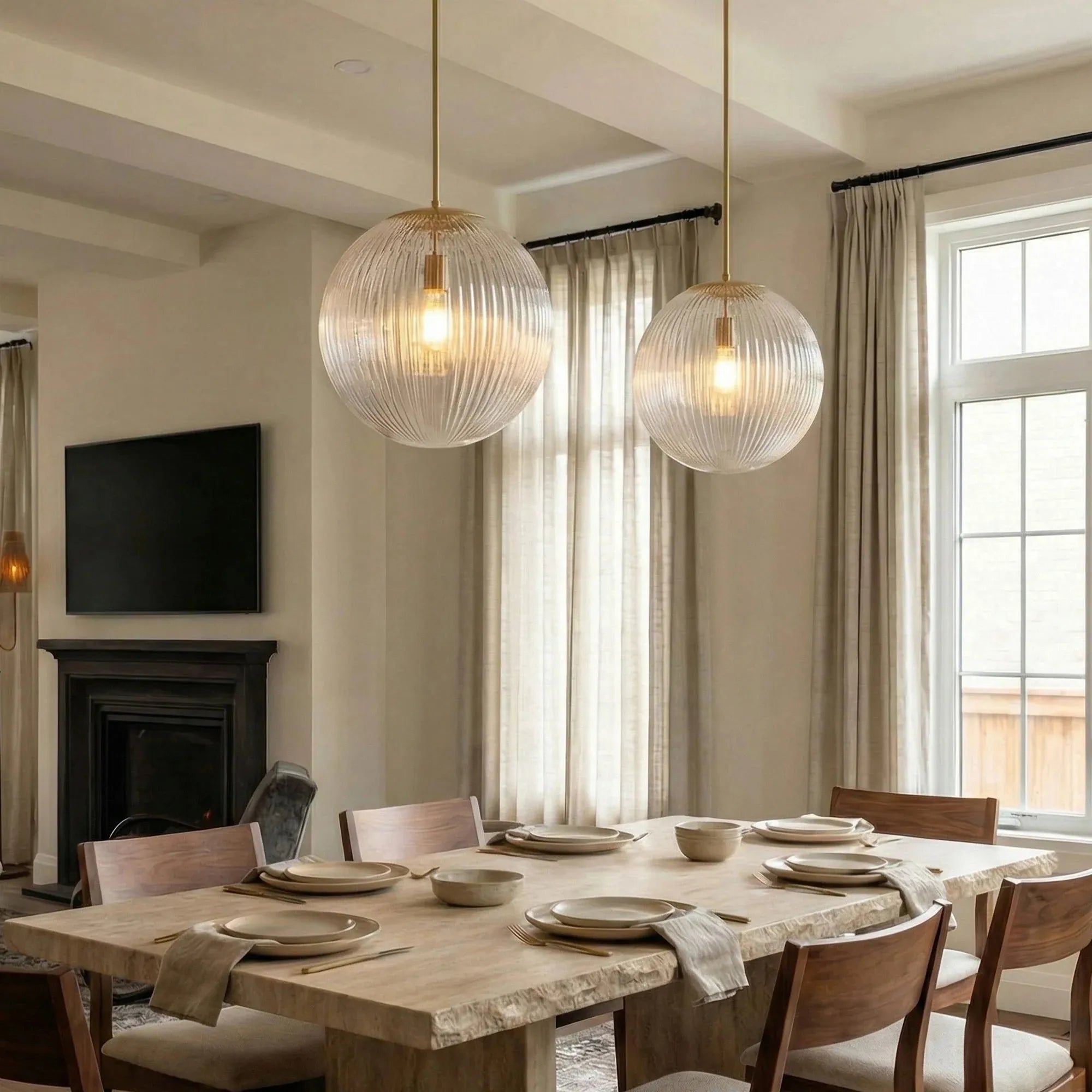 Vireo Ribbed Glass Farmhouse Pendant Light