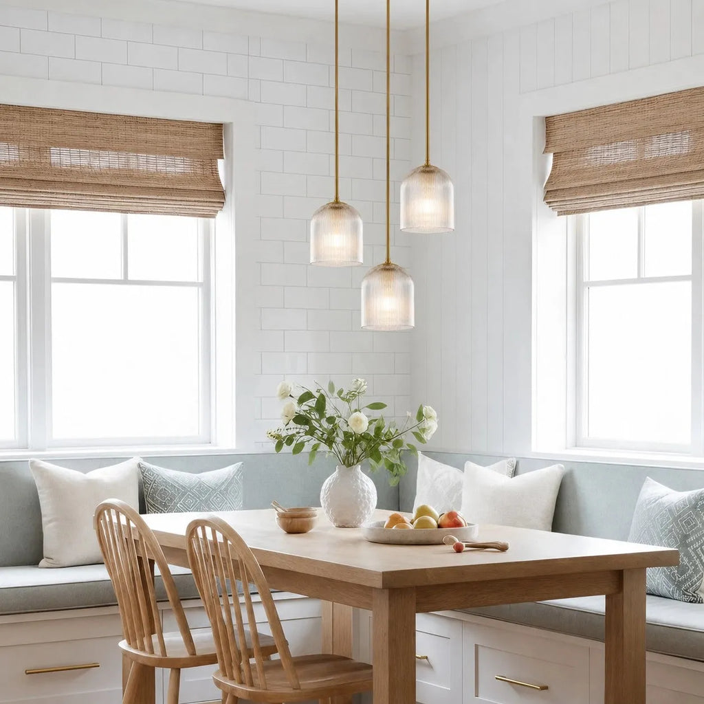 Vireo Ribbed Glass Farmhouse Pendant Light