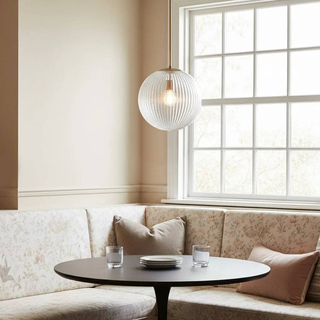 Vireo Ribbed Glass Farmhouse Pendant Light