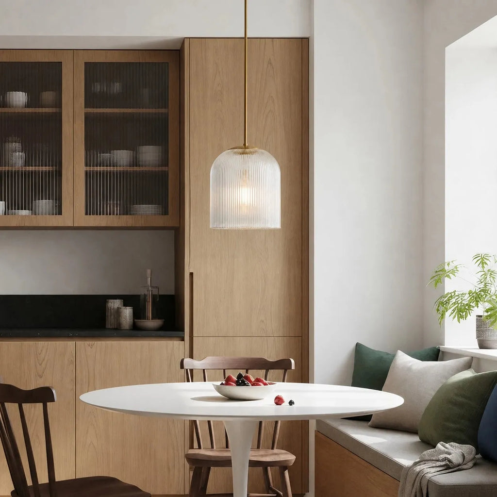 Vireo Ribbed Glass Farmhouse Pendant Light