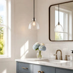 Ondine Hammered Glass Farmhouse Pendant Light