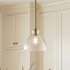Ondine Hammered Glass Farmhouse Pendant Light