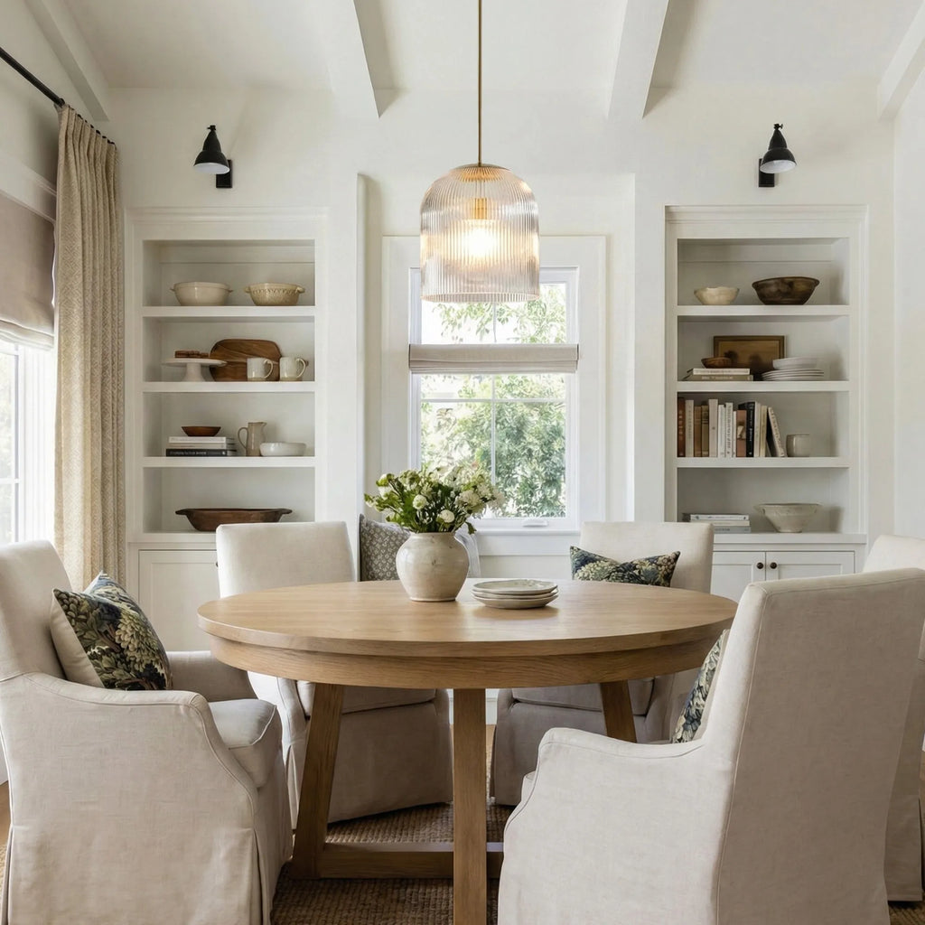 Vireo Ribbed Glass Farmhouse Pendant Light