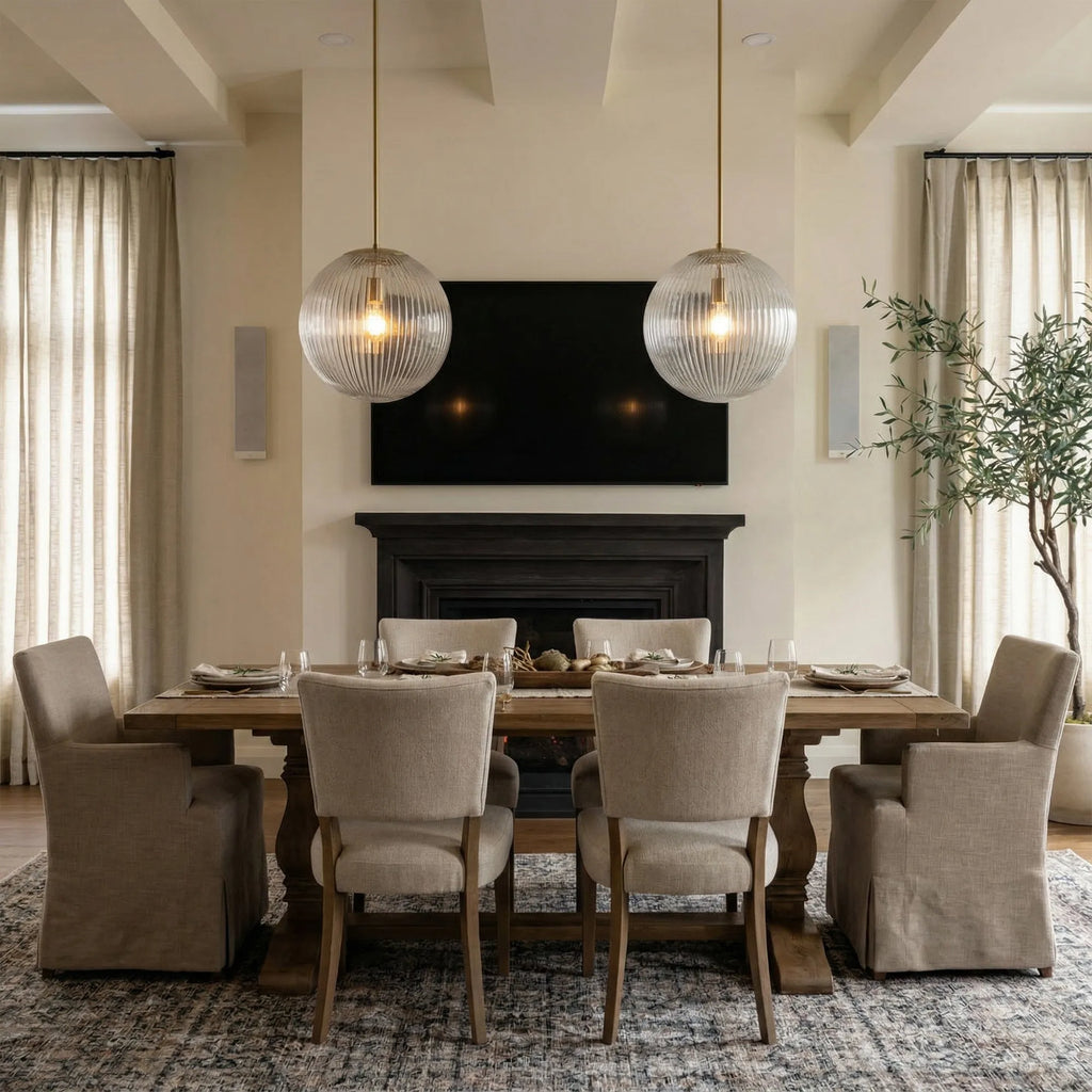 Vireo Ribbed Glass Farmhouse Pendant Light
