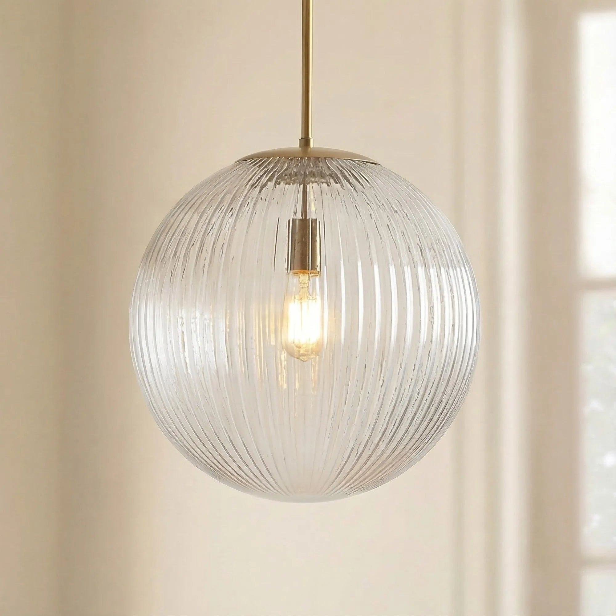 Vireo Ribbed Glass Farmhouse Pendant Light