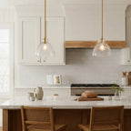 Ondine Hammered Glass Farmhouse Pendant Light