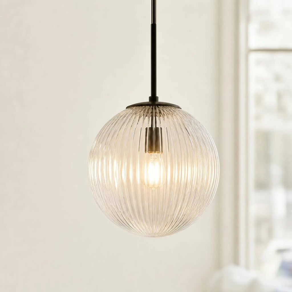 Vireo Ribbed Glass Farmhouse Pendant Light