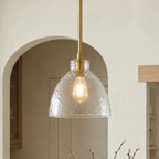 Ondine Hammered Glass Farmhouse Pendant Light