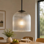 Vireo Ribbed Glass Farmhouse Pendant Light