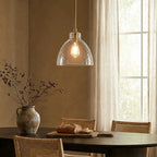 Ondine Hammered Glass Farmhouse Pendant Light