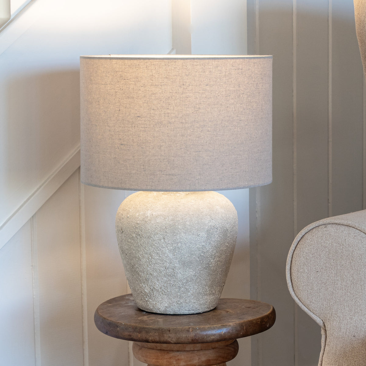 Stone Base Bedside Lamp