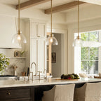Ondine Hammered Glass Farmhouse Pendant Light