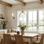 Ondine Hammered Glass Farmhouse Pendant Light