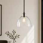 Ondine Hammered Glass Farmhouse Pendant Light