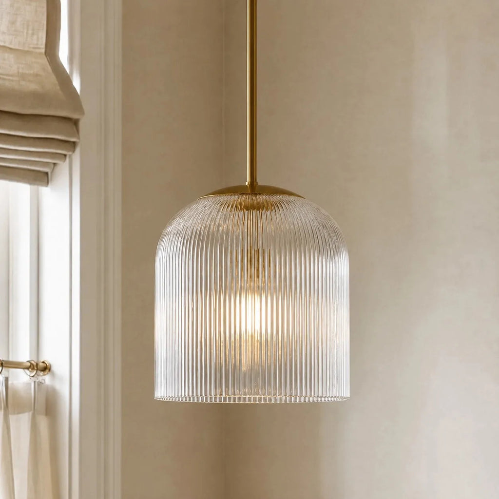 Vireo Ribbed Glass Farmhouse Pendant Light