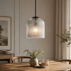 Vireo Ribbed Glass Farmhouse Pendant Light
