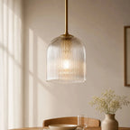 Vireo Ribbed Glass Farmhouse Pendant Light