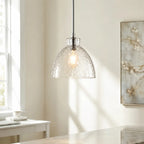 Ondine Hammered Glass Farmhouse Pendant Light