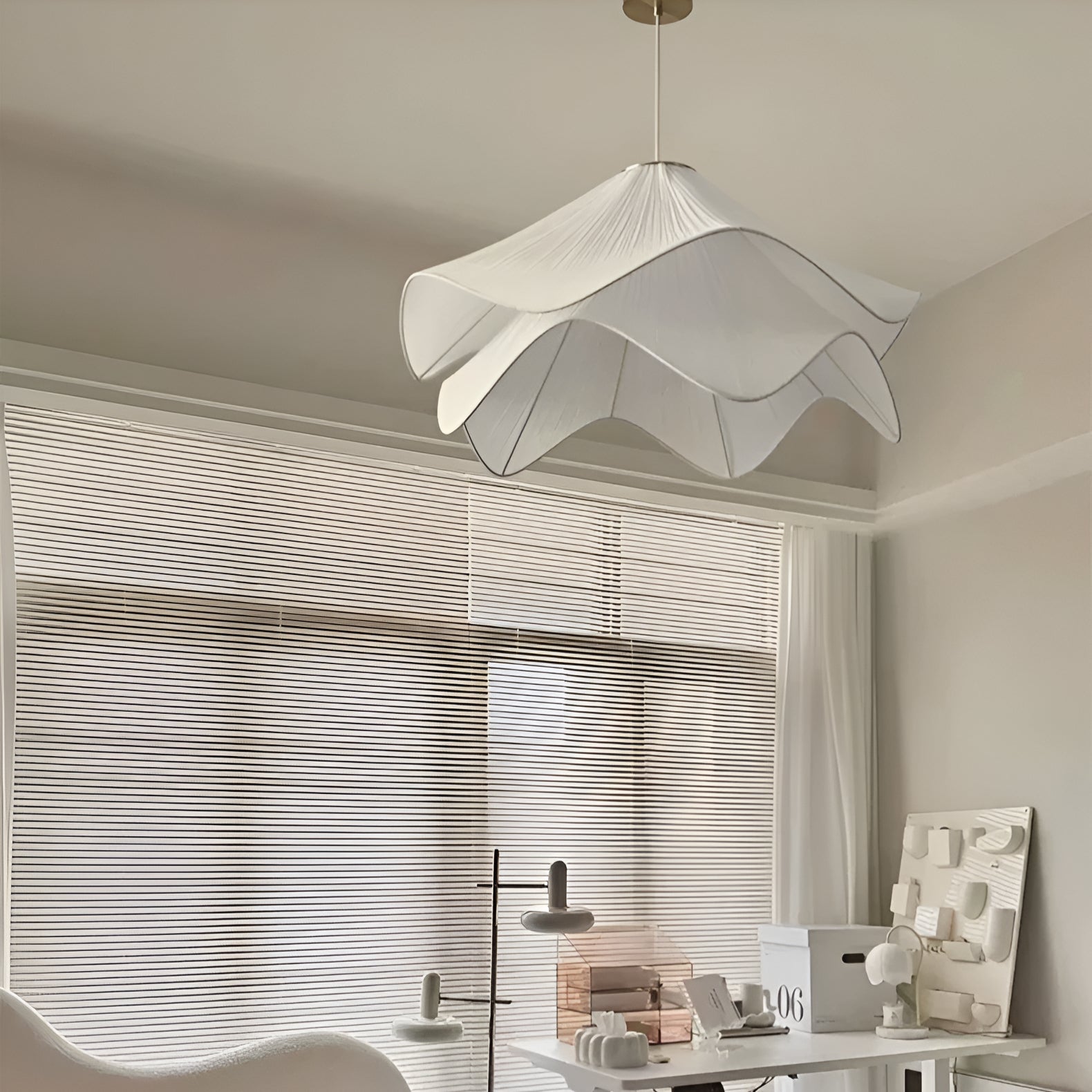 Japandi Fabric Pendant Light