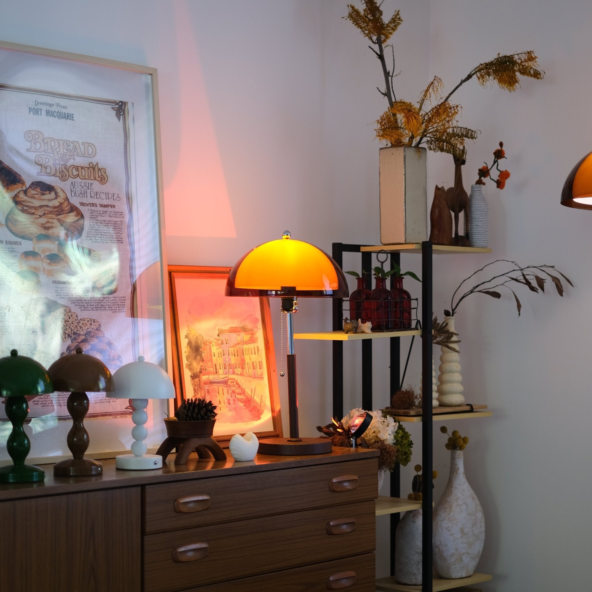 Double Shade Mushroom Table Lamp