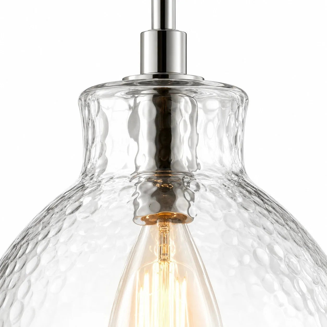 Ondine Hammered Glass Farmhouse Pendant Light