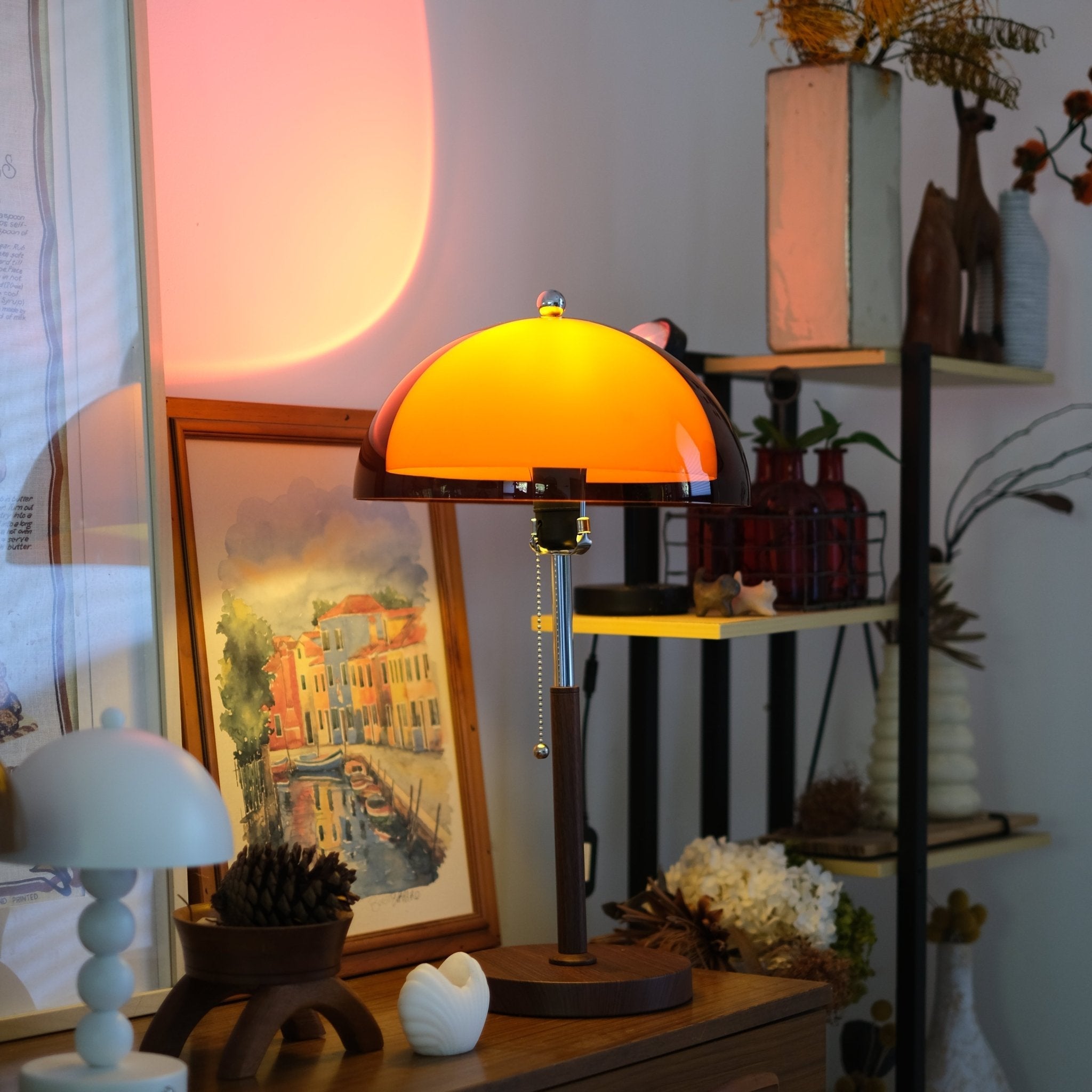 Double Shade Mushroom Table Lamp