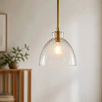 Ondine Hammered Glass Farmhouse Pendant Light