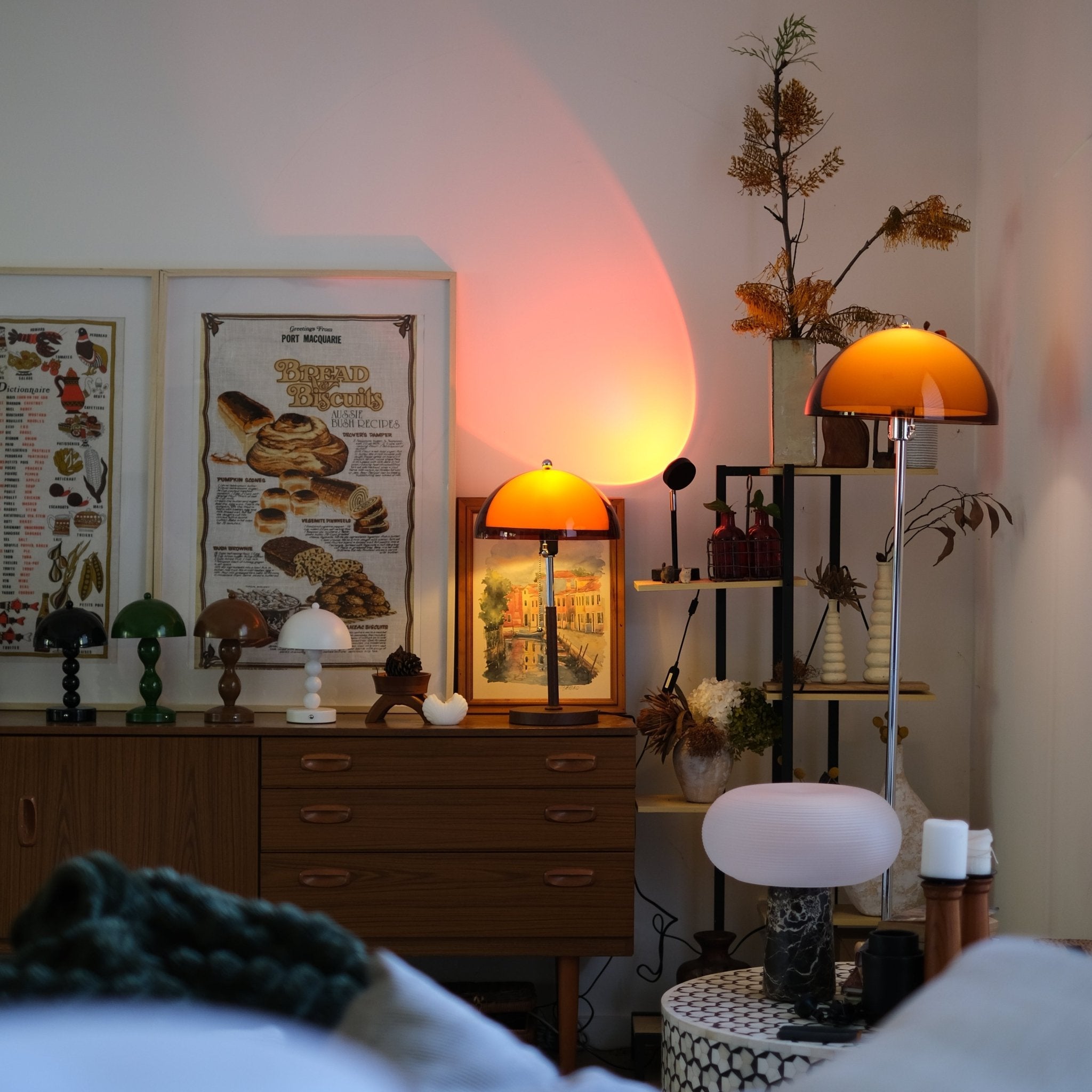 Double Shade Mushroom Table Lamp