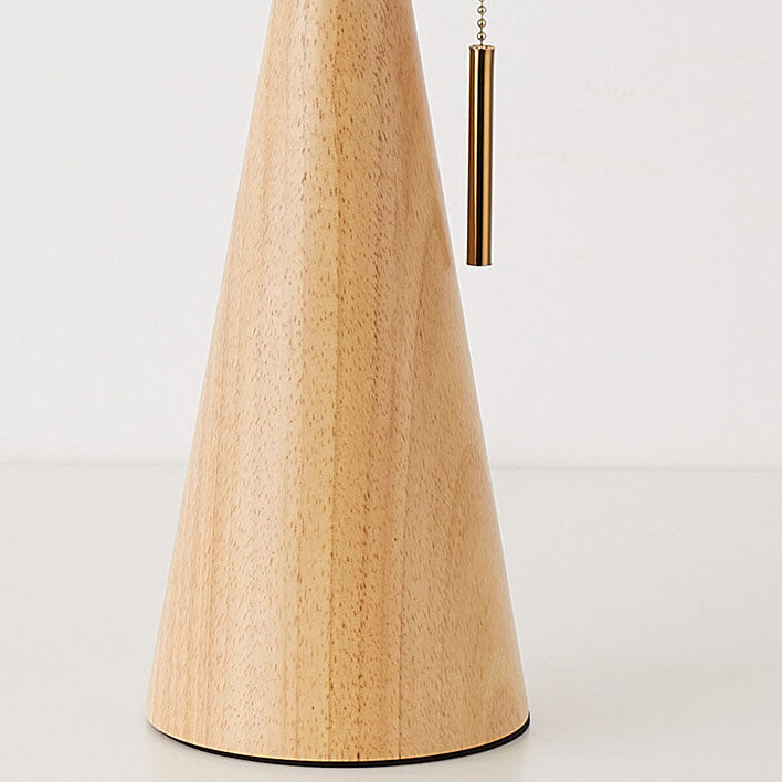 Japanese Wooden Pleated Table Lamp
