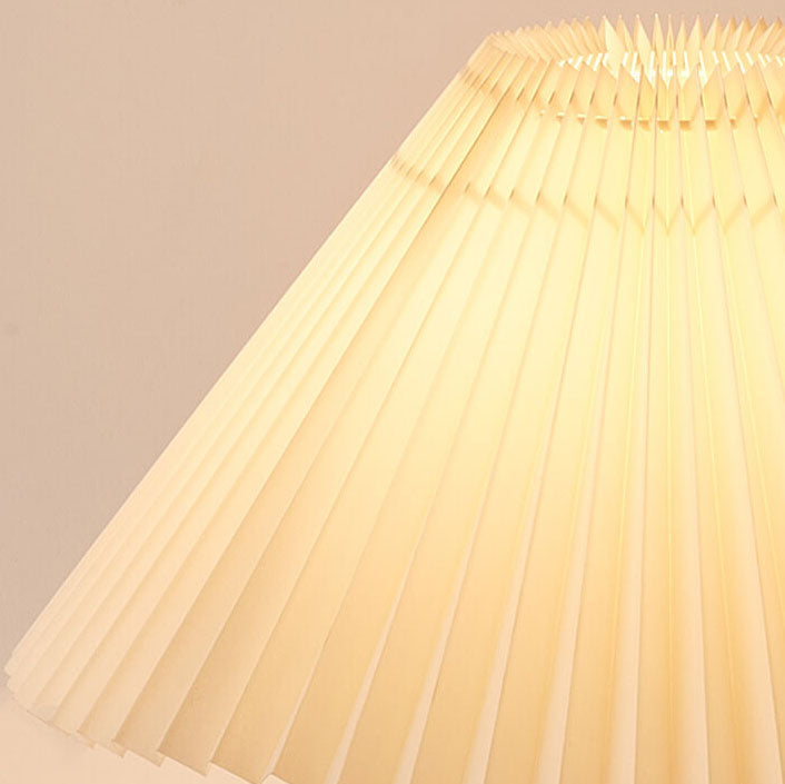 Japanese Wooden Pleated Table Lamp