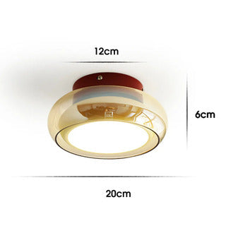 Retro Bauhaus Amber Glass Ceiling Light
