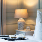Rustic Distressed Stone Table Lamp