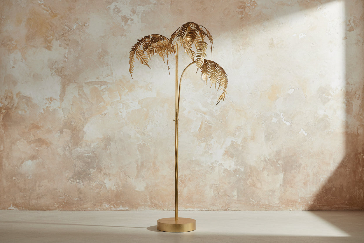 Golden Palm Tree Floor Lamp