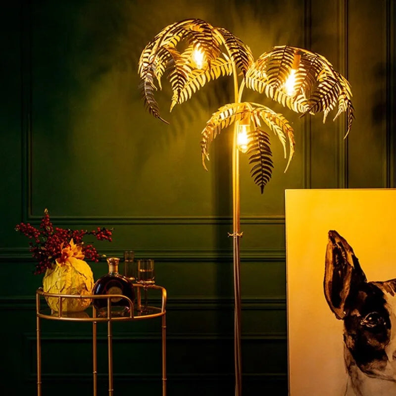 Golden Palm Tree Floor Lamp
