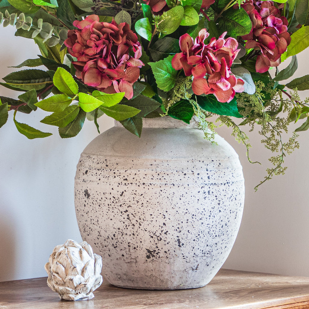 Large Distressed Stone Vase