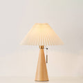 Japanese Wooden Pleated Table Lamp